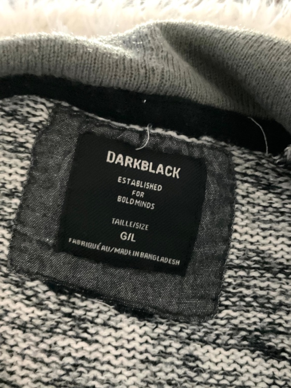 DARK BLACK BRAND WOMEN'S GRAY/BLACK HOODIE SWEATER~SIZE LARGE TALL! - Picture 2 of 9